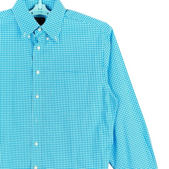 Jos. A. Bank Men's Executive Collection Button Down Plaid Teal Shirt Size L NWOT - Picture 5 of 11